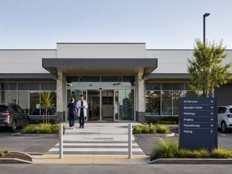 Contemporary medical centre exterior